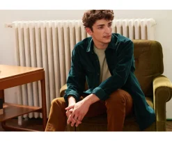 Sobrecamisa de terciopelo Verde sombrío - Cuello francés Victorin-Bexley Hot