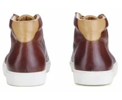 Zapatillas altas para hombre de piel Chocolate patinado Thornlea-Bexley Fashion