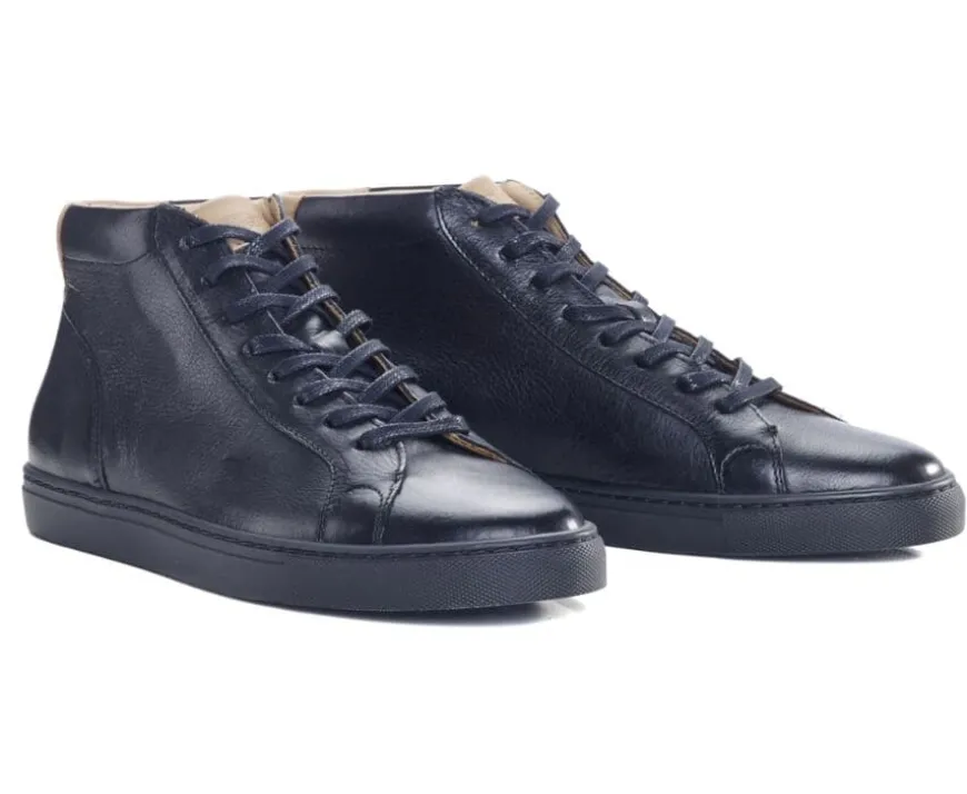 Zapatillas altas para hombre de piel Negro Thornlea-Bexley Store