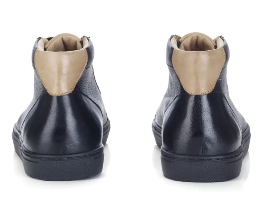 Zapatillas altas para hombre de piel Negro Thornlea-Bexley Store
