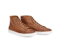 Zapatillas altas para hombre de piel Castaño patinado Hawthorne-Bexley Fashion