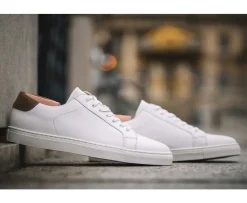 Zapatillas blancas de piel para hombre Inglewood-Bexley Discount