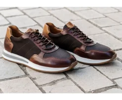 Zapatillas de hombre Chocolate y Piel Castaña oscura patinada Nirranda Ii-Bexley Best