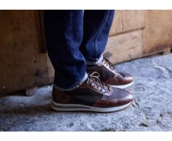 Zapatillas de hombre Chocolate y Piel Castaña oscura patinada Nirranda Ii-Bexley Best