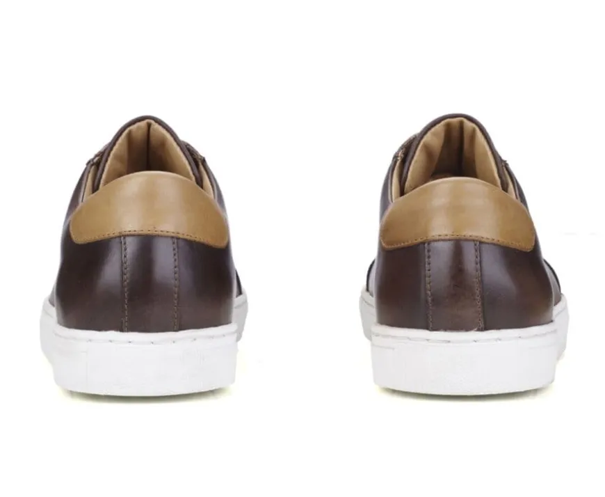 Zapatillas de hombre de piel Chocolate patinado Inglewood-Bexley Cheap