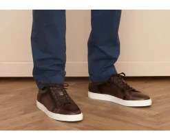 Zapatillas de hombre de piel Chocolate patinado Inglewood-Bexley Cheap