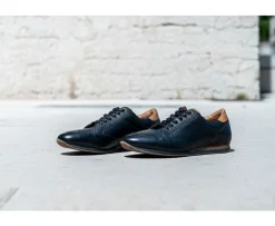 Zapatillas de hombre de piel Negro patinado Belbara-Bexley Best