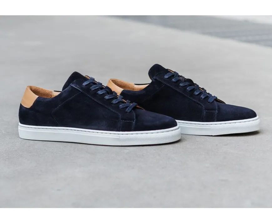 Zapatillas de hombre de terciopelo Azul marino Inglewood-Bexley Hot