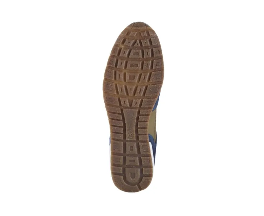 Zapatillas de hombre de Terciopelo Azul y Caqui Canberra Ii-Bexley Discount