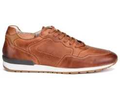 Zapatillas de hombre en piel Castaño patinado Canberra-Bexley Cheap