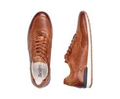 Zapatillas de hombre en piel Castaño patinado Canberra-Bexley Cheap