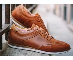 Zapatillas de hombre en piel Castaño patinado Belbara-Bexley Best