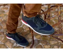 Zapatillas de hombre Terciopelo Verde Oscuro y Marino Canberra Ii-Bexley Cheap