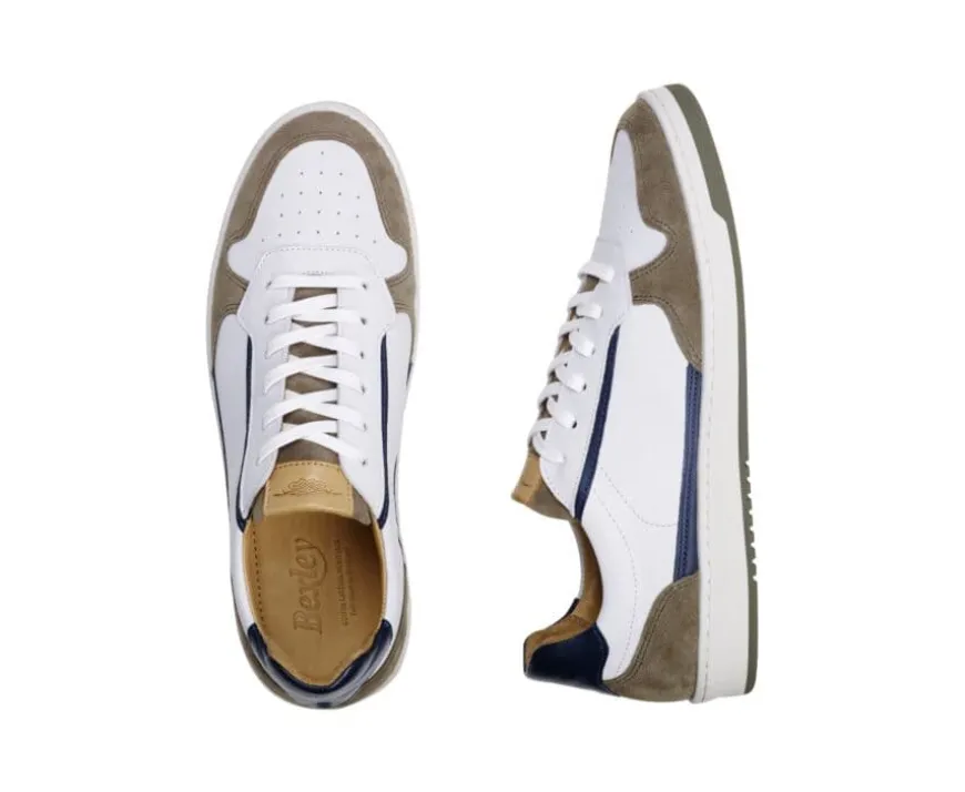 Zapatillas de hombre Terciopelo Caqui Blanco y Marino Kolora-Bexley Flash Sale