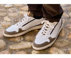 Zapatillas de hombre Terciopelo Caqui Blanco y Marino Kolora-Bexley Flash Sale