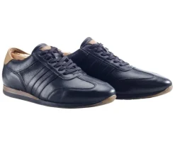 Zapatillas de piel Negro patinado Bockara-Bexley Clearance