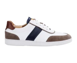 Zapatillas hombre de cuero Blanco Chocolate y Marino Ballaara-Bexley Best