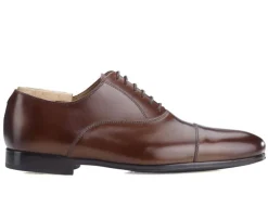 Zapato Oxford Castaño patinado para hombre con suela de caucho Lennox Gomme Urban-Bexley Best