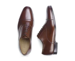 Zapato Oxford Castaño patinado para hombre con suela de caucho Lennox Gomme Urban-Bexley Best