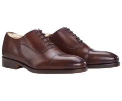 Zapato Oxford Chocolate patinado con suela de cuero con patín Grakley-Bexley Clearance