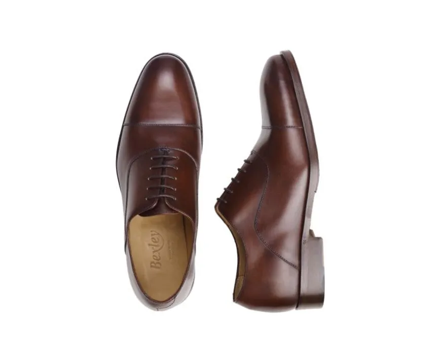 Zapato Oxford Chocolate patinado con suela de cuero con patín Grakley-Bexley Clearance