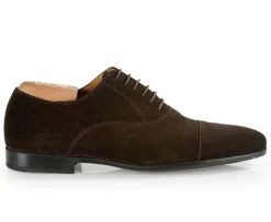Zapato Oxford de terciopelo Marrón para hombre Suela de caucho Lennox Gomme Urban-Bexley Best