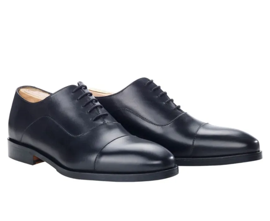 Zapato Oxford Negro con suela de cuero Grakley-Bexley Best Sale