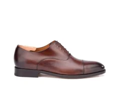Zapato Oxford para hombre Chocolate Patinado con suela de cuero Winford-Bexley Fashion
