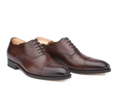 Zapato Oxford para hombre Chocolate Patinado con suela de cuero Winford-Bexley Fashion