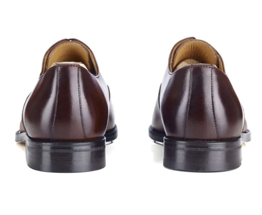 Zapato Oxford para hombre Chocolate Patinado con suela de cuero Winford-Bexley Fashion
