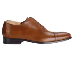 Zapato Oxford para hombre con suela de piel Coñac patinado Ringwood-Bexley Online