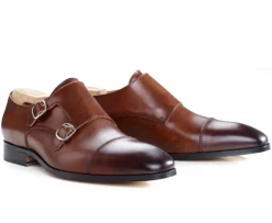 Zapatos Chocolate Patinado de hombre con doble hebilla Cheddington-Bexley Fashion