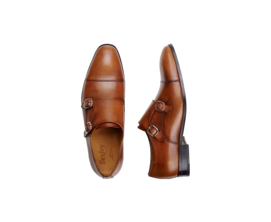Zapatos de hombre Dorado Patinado con doble hebilla Chedington-Bexley Cheap