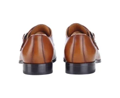 Zapatos de hombre Dorado Patinado con doble hebilla Chedington-Bexley Cheap
