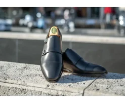 Zapatos de hombre negros con doble hebilla Cheddington-Bexley Fashion
