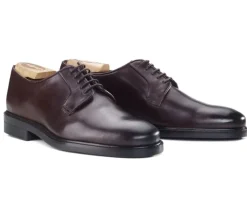 Zapatos derby Chocolate oscuro con suela de goma Monterey Classic Gomme City-Bexley Clearance