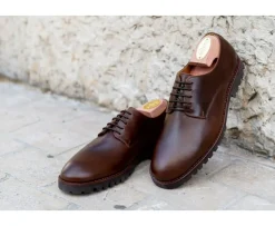 Zapatos derby Chocolate para hombre con suela de goma Bushey Gomme-Bexley New