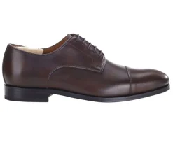 Zapatos Derby de hombre Suela de cuero Chocolate patinado Gilwell-Bexley Discount