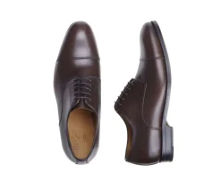 Zapatos Derby de hombre Suela de cuero Chocolate patinado Gilwell-Bexley Discount