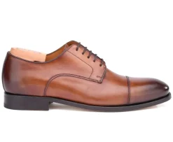 Zapatos Derby de hombre Suela de cuero Coñac patinado Gilwell-Bexley Discount