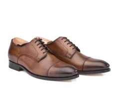 Zapatos Derby de hombre Suela de cuero Coñac patinado Gilwell-Bexley Discount
