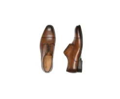 Zapatos Derby de hombre Suela de cuero Coñac patinado Gilwell-Bexley Discount