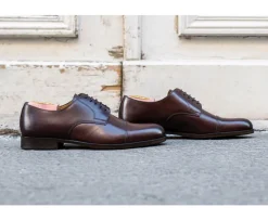 Zapatos derby hombre suela de piel con patín Chocolate patinado Mayfair Classic Patin-Bexley Online