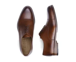 Zapatos derby hombre suela de piel con patín Coñac patinado Mayfair Classic Patin-Bexley Store