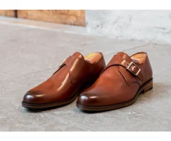 Zapatos hebilla hombre Coñac patinado Bloomingdale Silver Patin-Bexley New