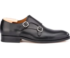 Zapatos negros de hombre con doble hebilla Chigwell-Bexley Discount