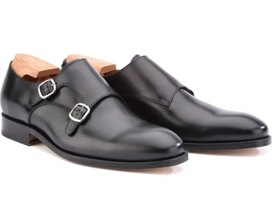 Zapatos negros de hombre con doble hebilla Chigwell-Bexley Discount