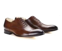 Zapatos oxford Coñac patinado para hombre con suela de cuero Brisbury-Bexley Cheap