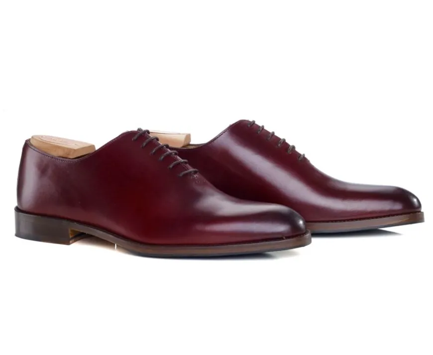 Zapatos Oxford de piel hombre Burdeos patinado Peter Patin-Bexley Hot