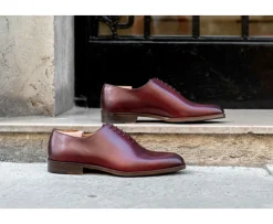 Zapatos Oxford de piel hombre Burdeos patinado Peter Patin-Bexley Hot